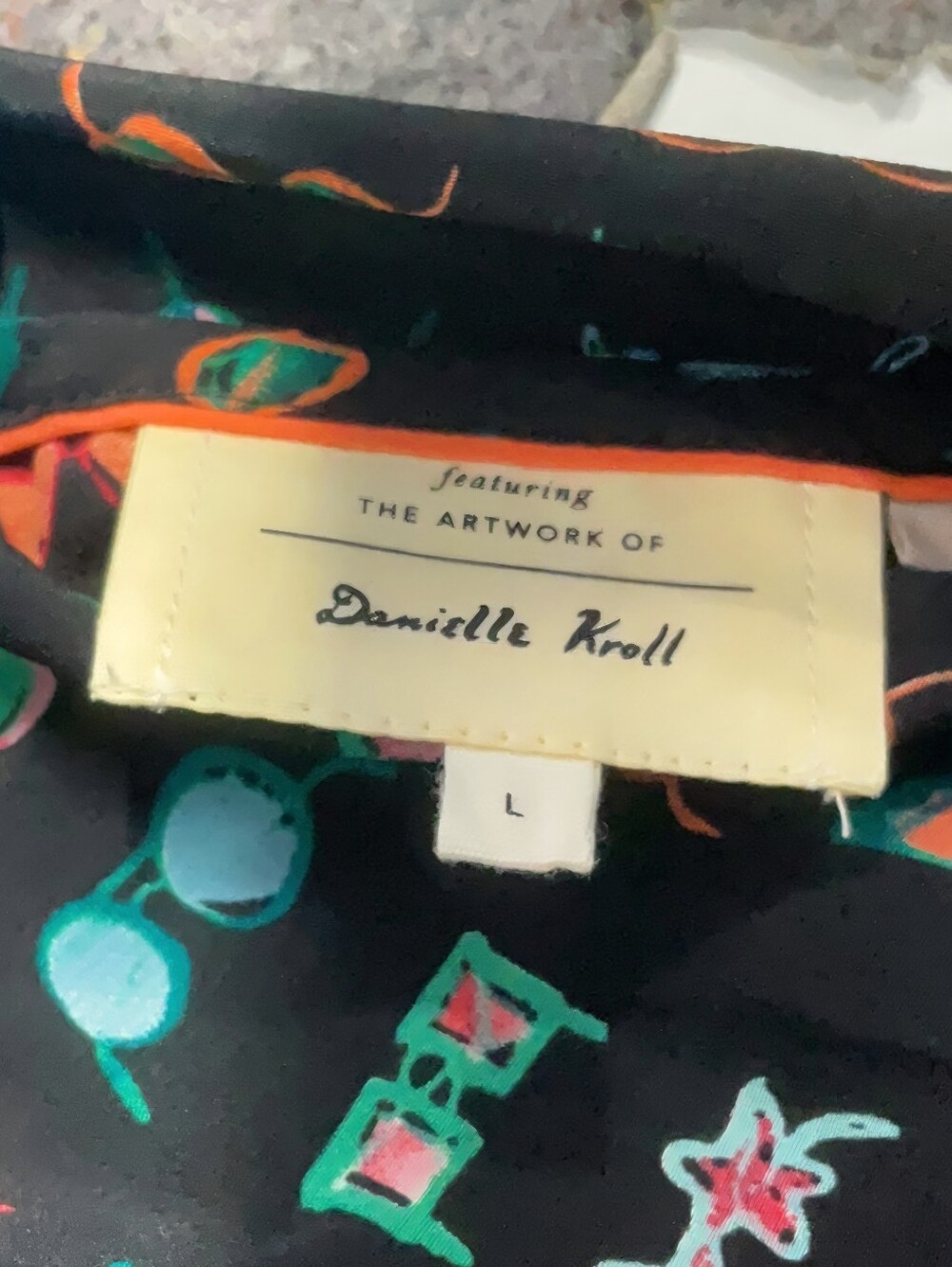 Womens Large Anthropologie Meave Carabel Danielle Kroll 100% Silk Button-up Top - Picture 3 of 4